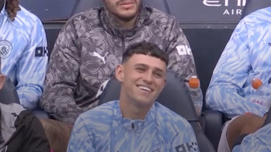 Fans think they know why Phil Foden was laughing after Man City went 2-0 down against Spurs