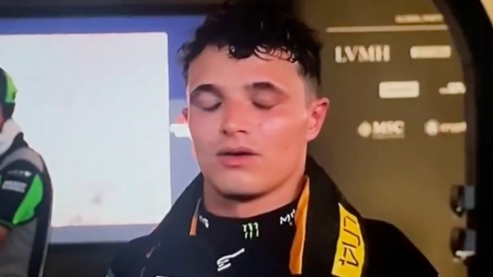 Lando Norris walks out of post-race interview after becoming visibly uncomfortable with what he heard