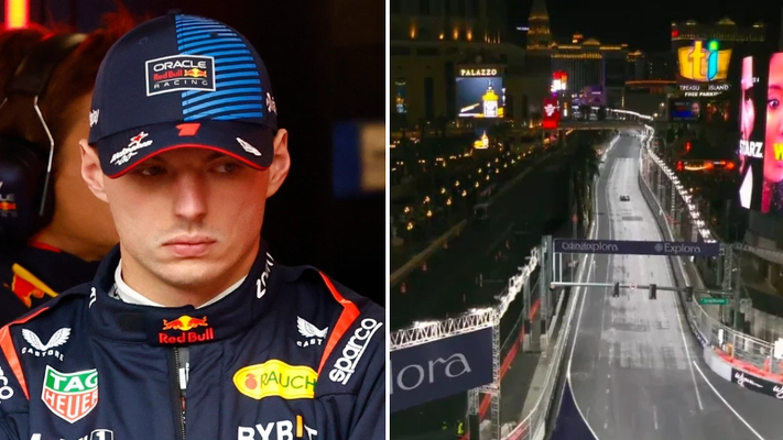 F1 fans all spotted awkward advert during Las Vegas GP practice after furious Max Verstappen dispute
