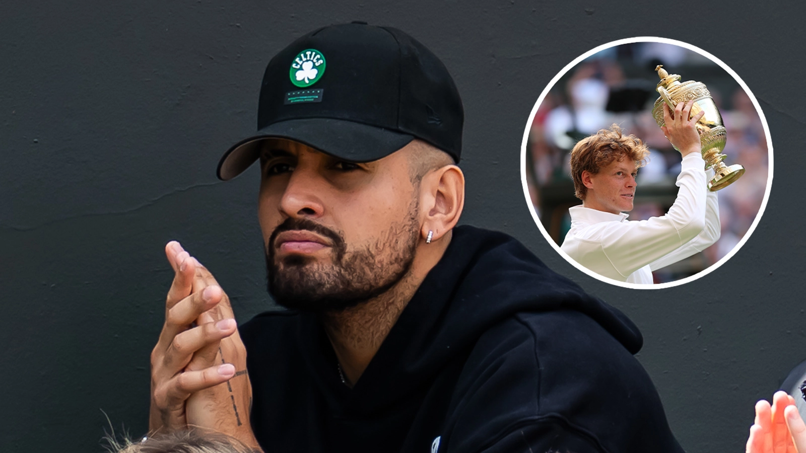 Fans convinced Nick Kyrgios aimed a brutal dig at Jannik Sinner minutes after his first Wimbledon win