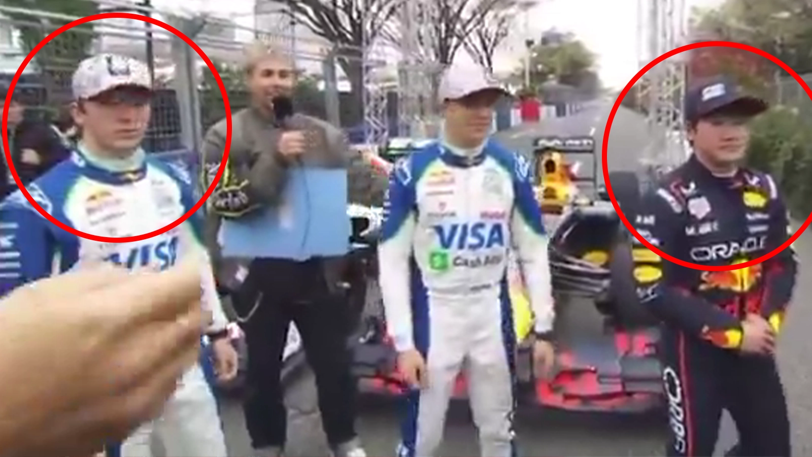 Awkward footage of Yuki Tsunoda and Liam Lawson together for first time since controversial Red Bull swap