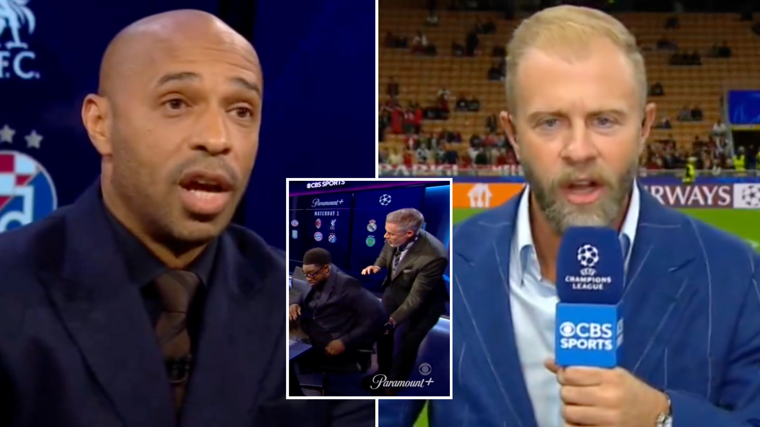 Thierry Henry ruthlessly trolled by CBS Sports colleague and begs 'don't go there'