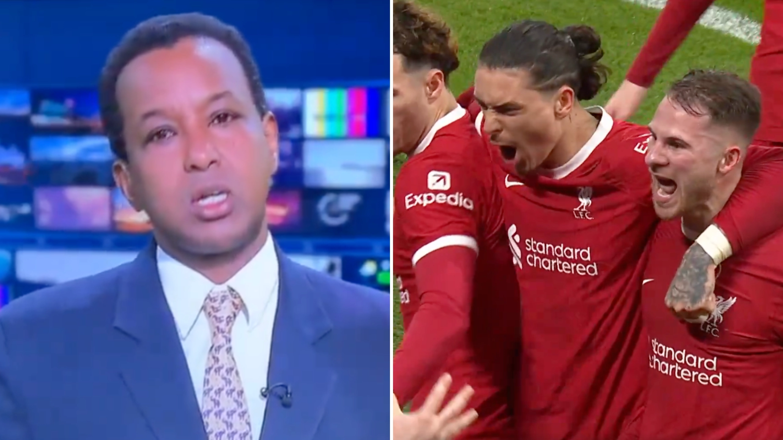 Liverpool fans furious after ITV news presenter makes Arsenal comment during live broadcast