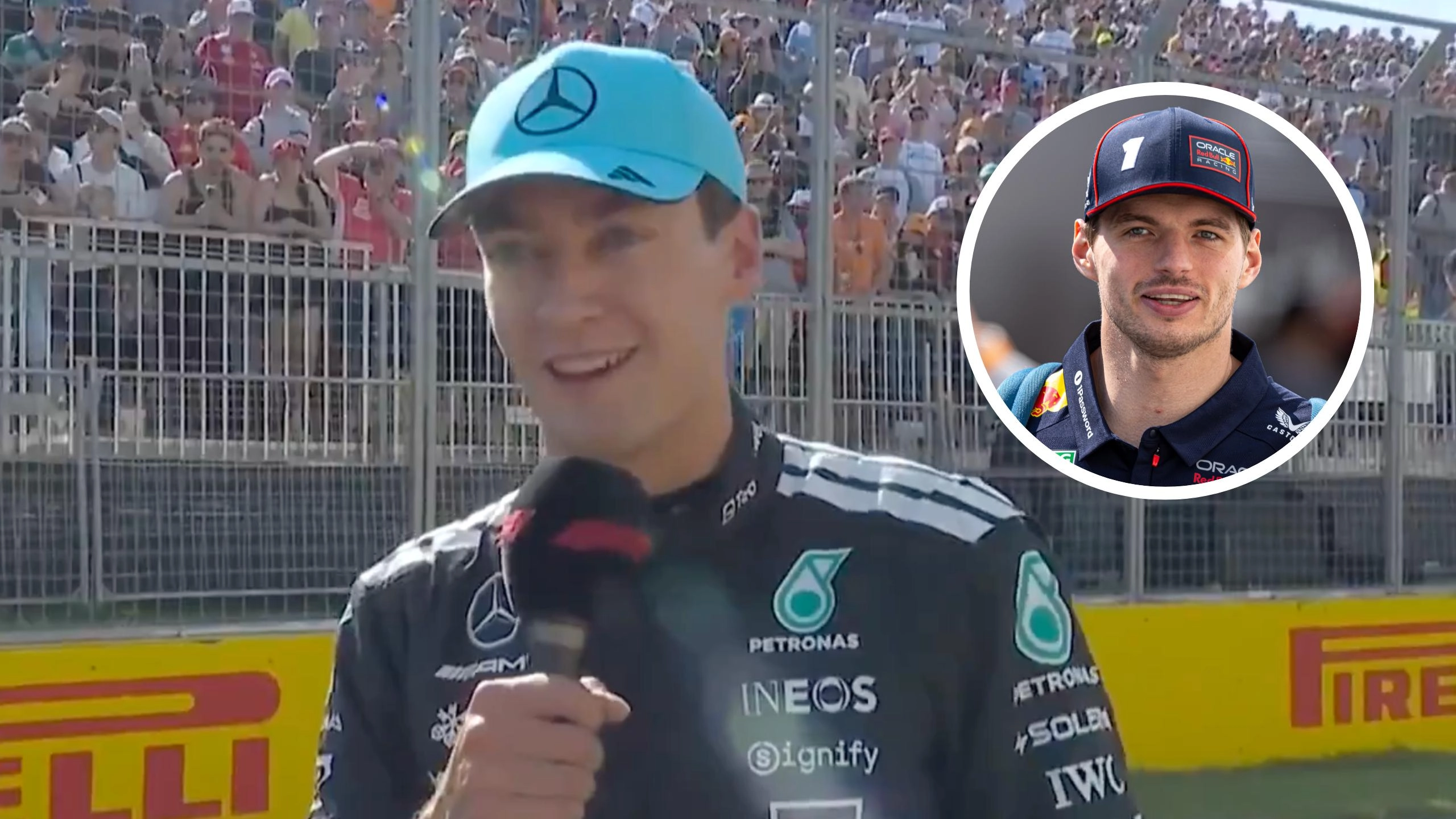 George Russell aims another dig at Max Verstappen after stunning pole lap at Canadian GP