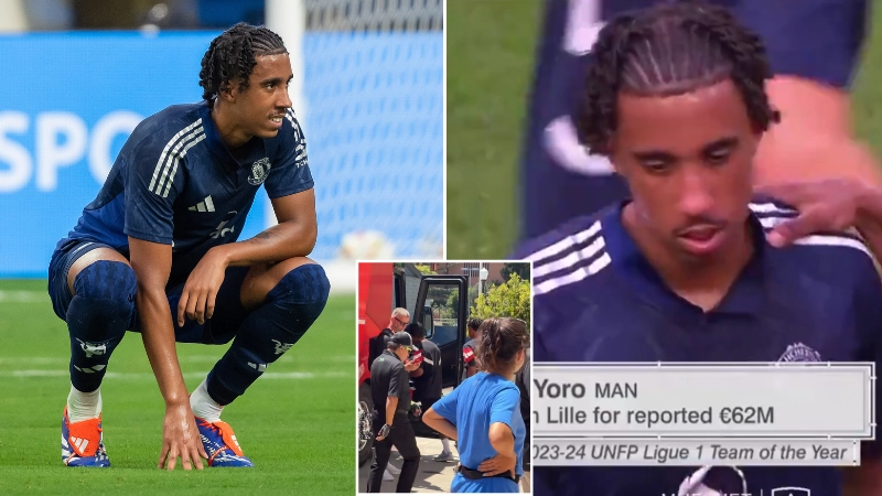 Man United fans are fearing the worst after images of Leny Yoro emerge
