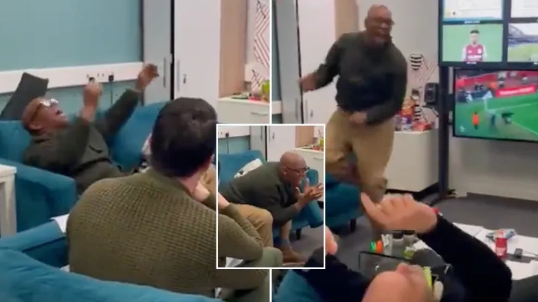Ian Wright's brilliant reaction to Reiss Nelson's winner for Arsenal vs Bournemouth, he went bonkers