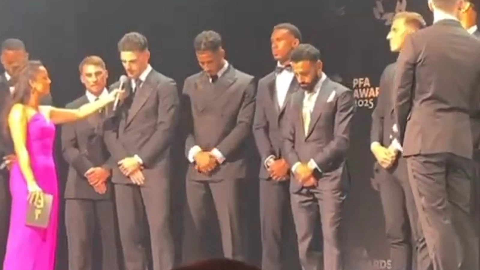 Fans spot Mo Salah's reaction after Declan Rice makes title race comment at PFA Awards