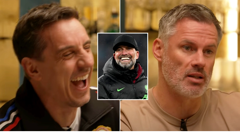 Jamie Carragher reveals the text Gary Neville sent him immediately after Jurgen Klopp announced Liverpool exit