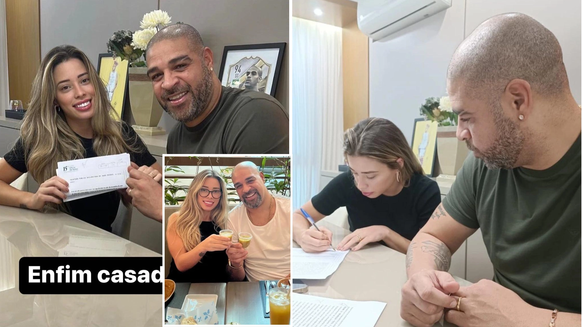 Brazil legend Adriano is to 'split from wife ONLY 24 days into marriage after cancelling plans to watch World Cup'