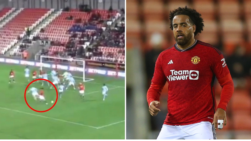 Tom Huddlestone scores the winner for Man Utd in the U21s Manchester derby