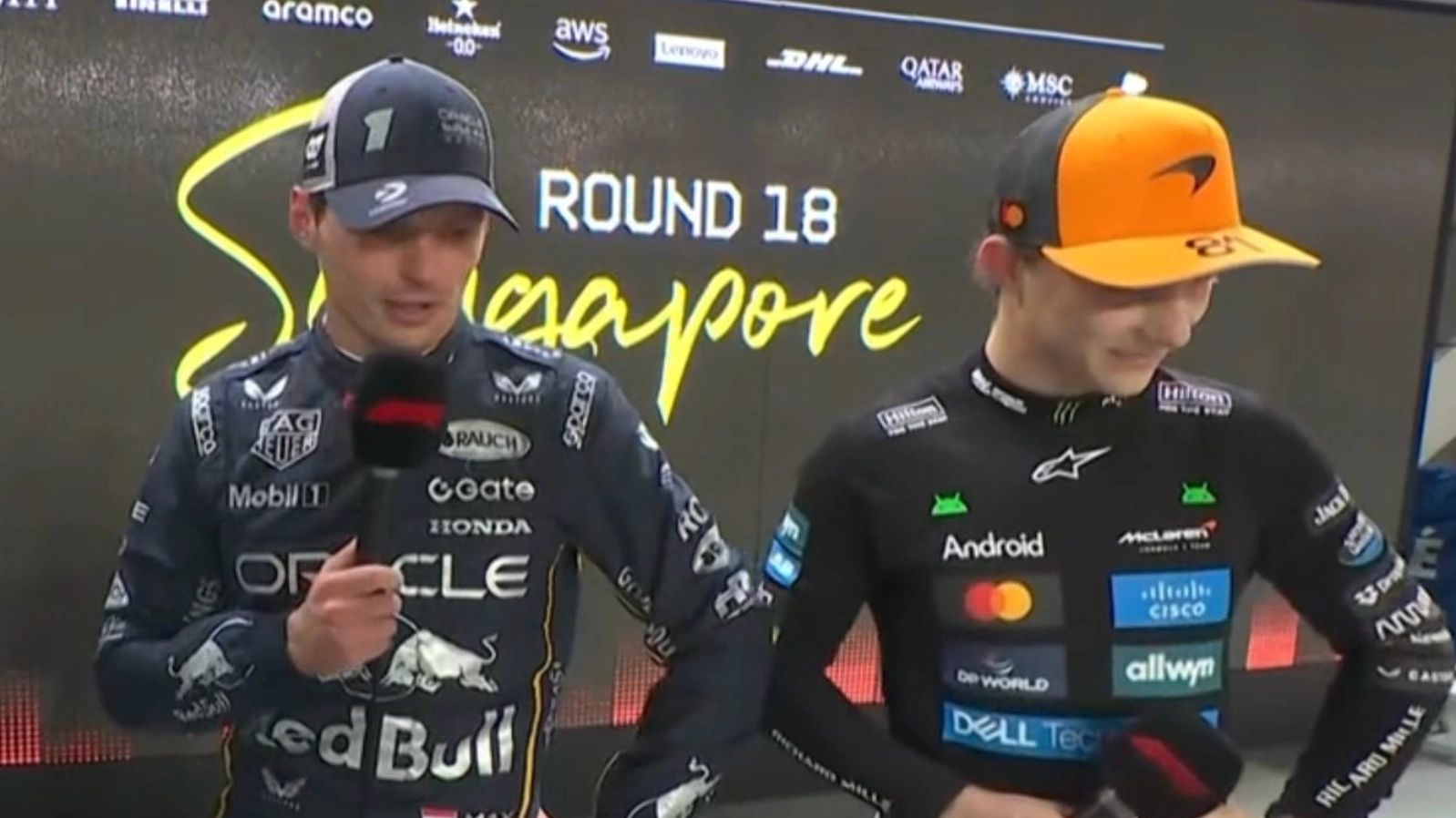 Oscar Piastri's Reaction Spotted After Max Verstappen Fires Dig at Lando Norris