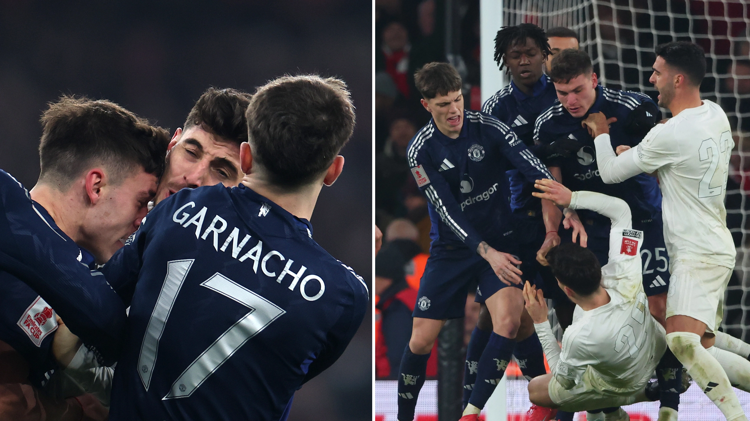 Man Utd fans work out why Manuel Ugarte 'headbutted' Kai Havertz as new damning info emerges