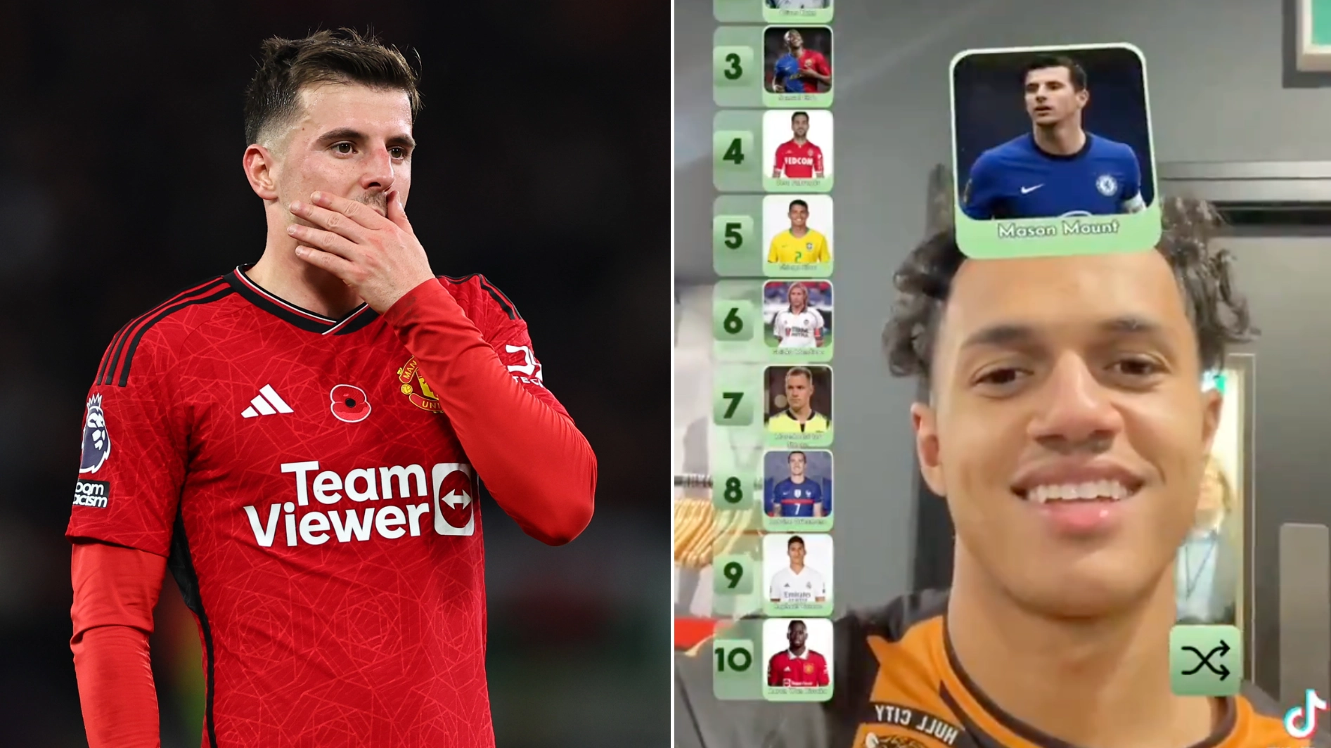 Liverpool's Fabio Carvalho ruthlessly mocks Mason Mount during blind ranking challenge