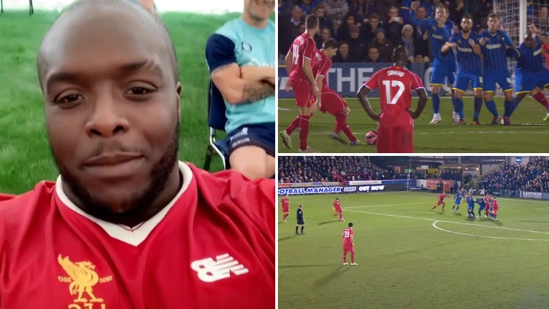 Steven Gerrard apologised to Adebayo Akinfenwa before curling in stunning free-kick winner