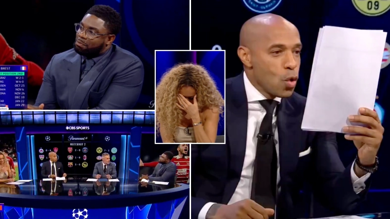 Thierry Henry stunned by risky Micah Richards joke on CBS Sports as Kate Abdo left in stitches