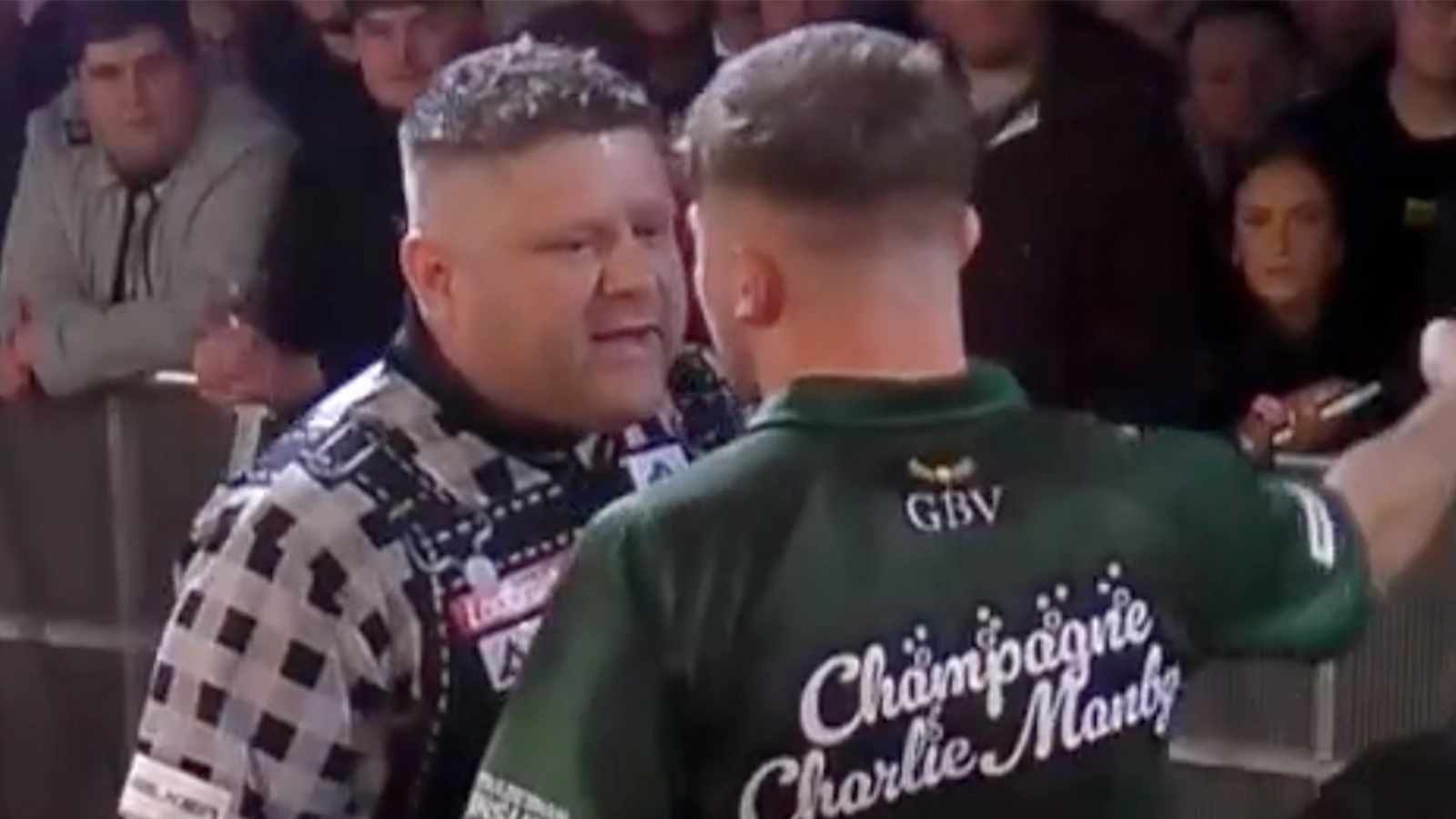 Referee forced to intervene as Charlie Manby and James Hurrell clash at UK Open