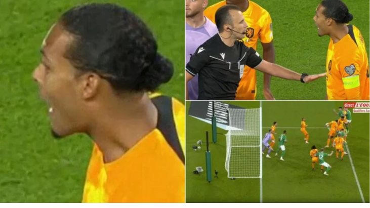 Virgil van Dijk fumes at referee again during Netherlands match after receiving £100k fine