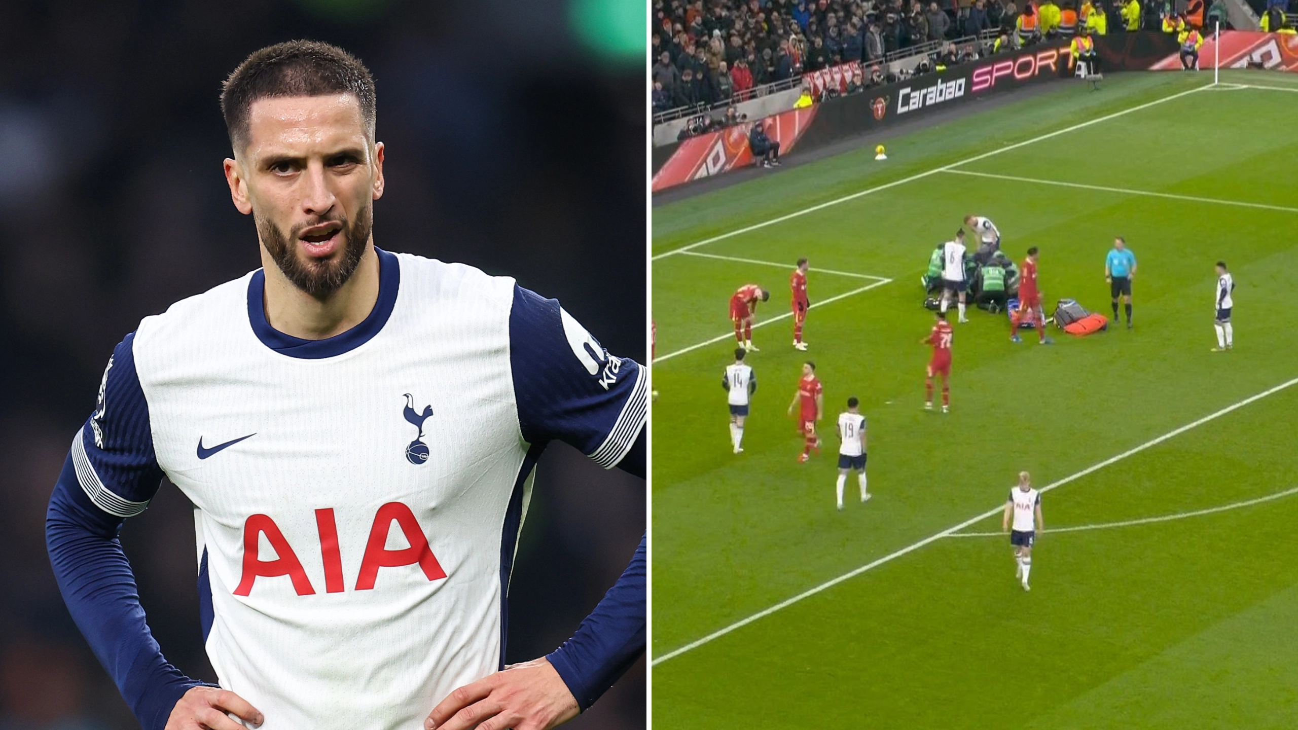 Rodrigo Bentancur suffers worrying injury during Spurs vs Liverpool as Sky Sports cameras cut away from incident