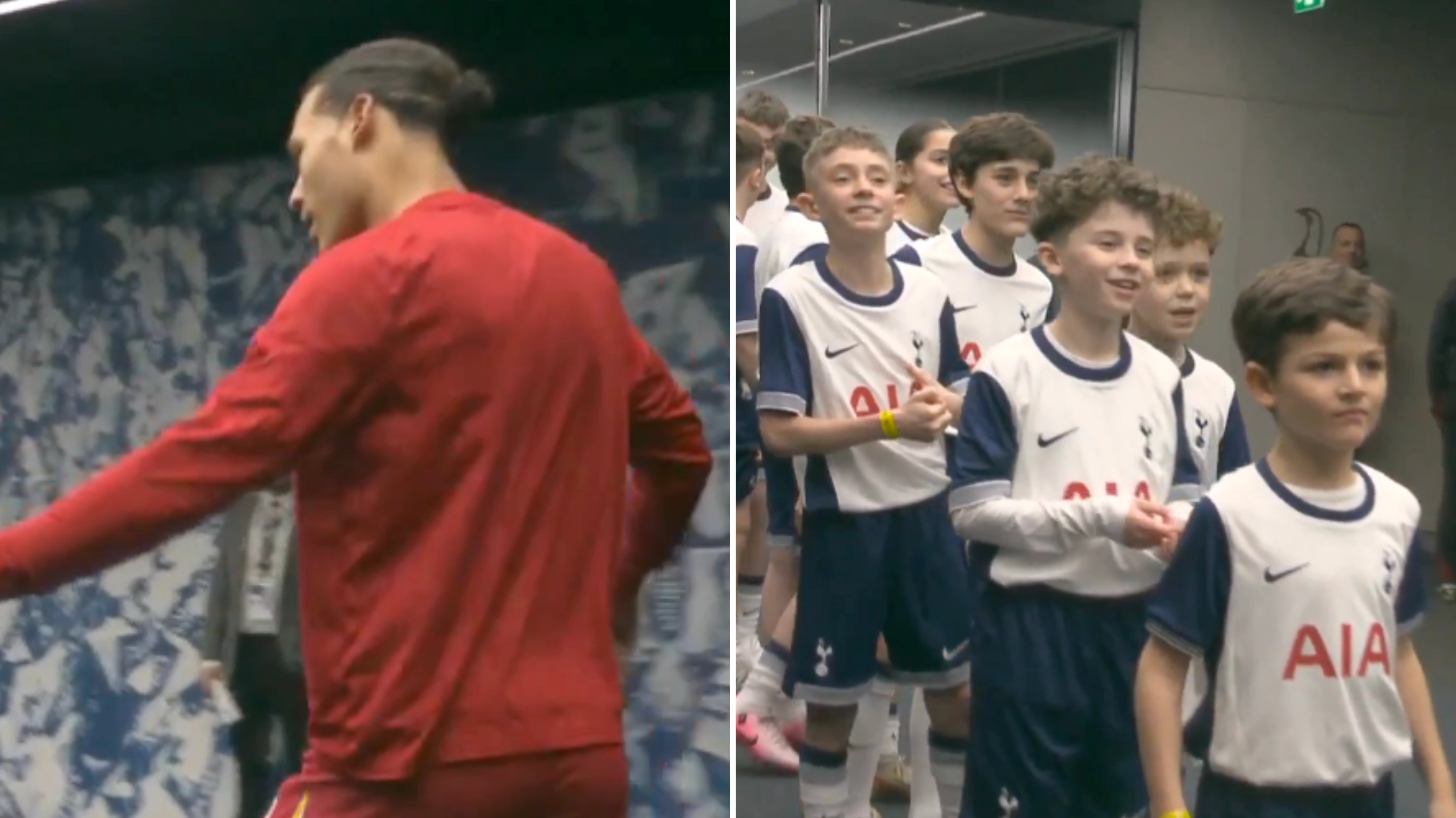 Spurs mascot's brutal comment to Virgil van Dijk picked up by Sky Sports cameras and it's instantly gone viral