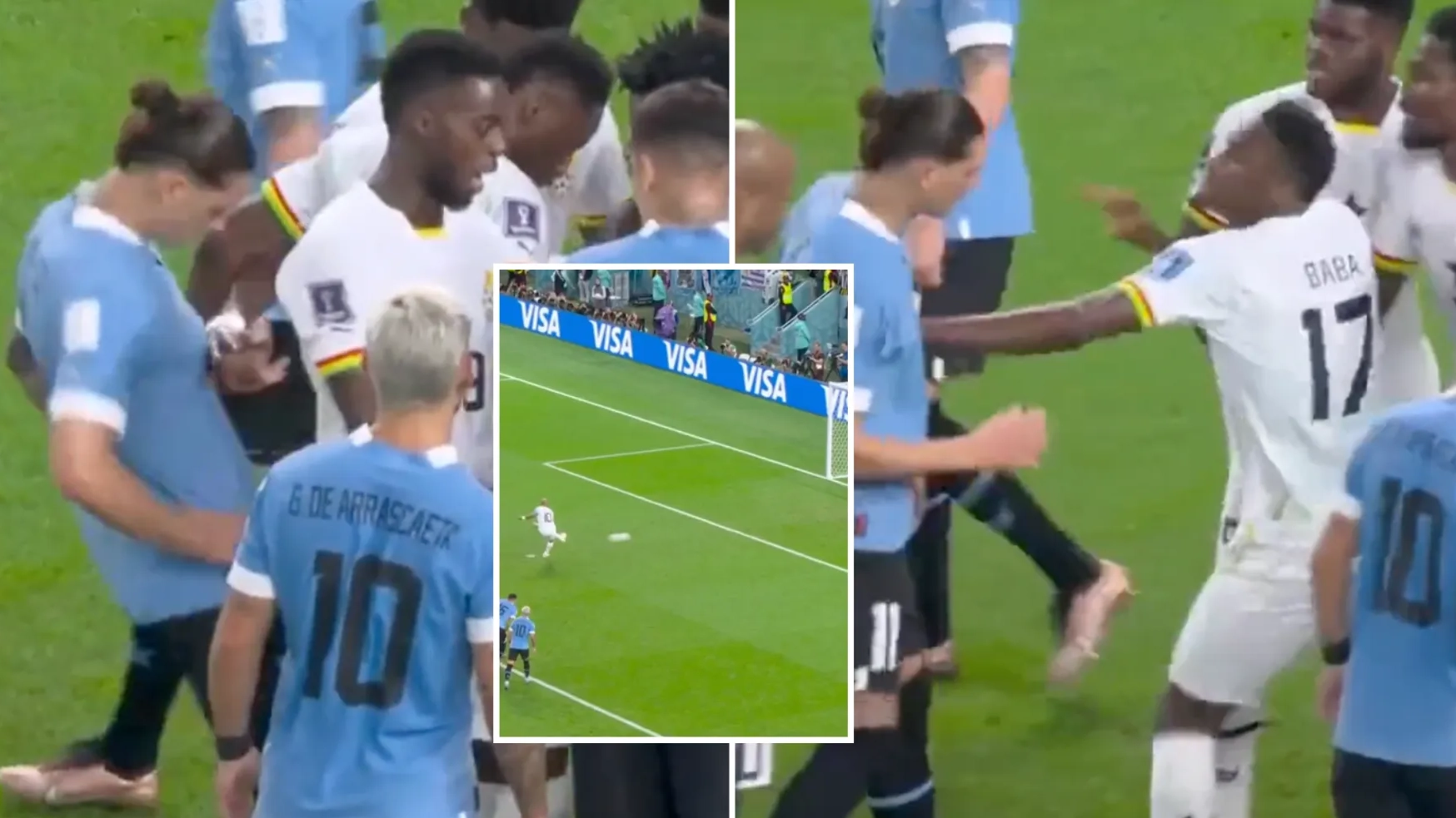 Darwin Nunez stamps on penalty spot despite Ghana players surrounding it