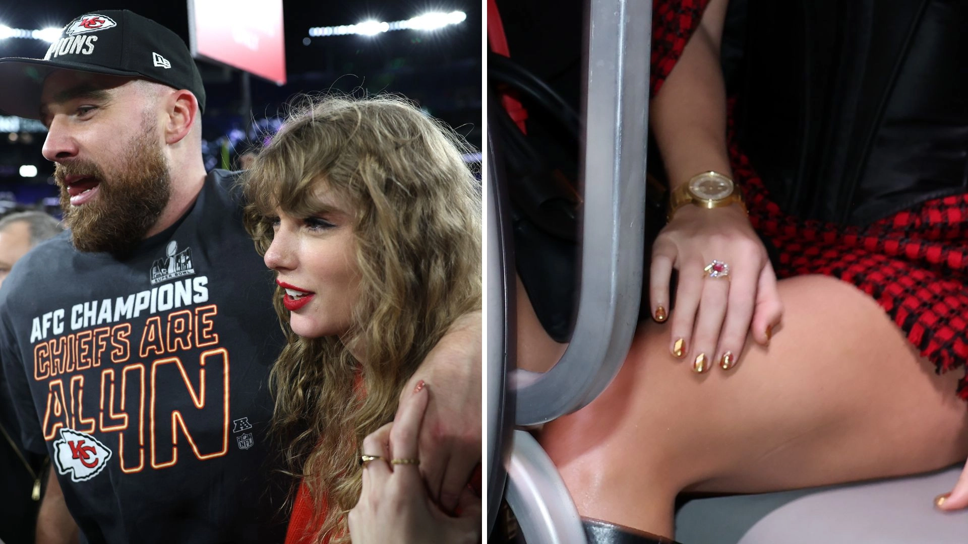 Taylor Swift shows support for Travis Kelce with $33k ring in Chiefs colours