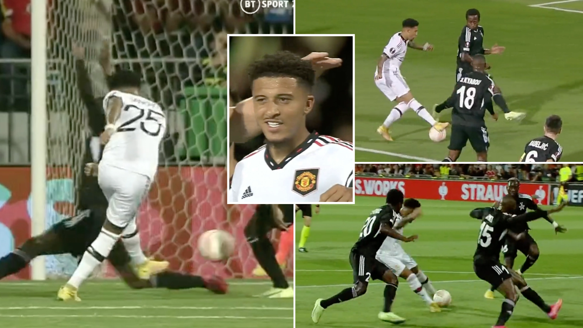 Jadon Sancho answers England snub with brilliant goal for Man Utd