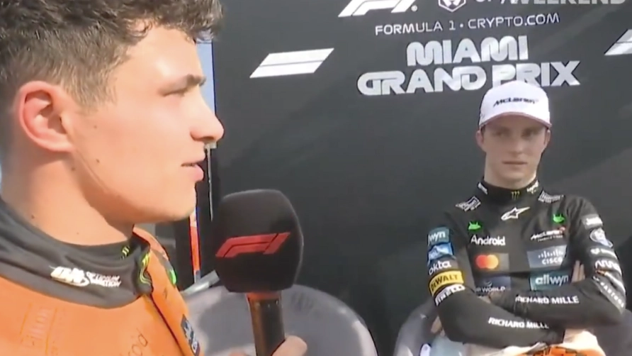 Oscar Piastri's reaction to Lando Norris blaming Max Verstappen for Miami GP incident is going viral
