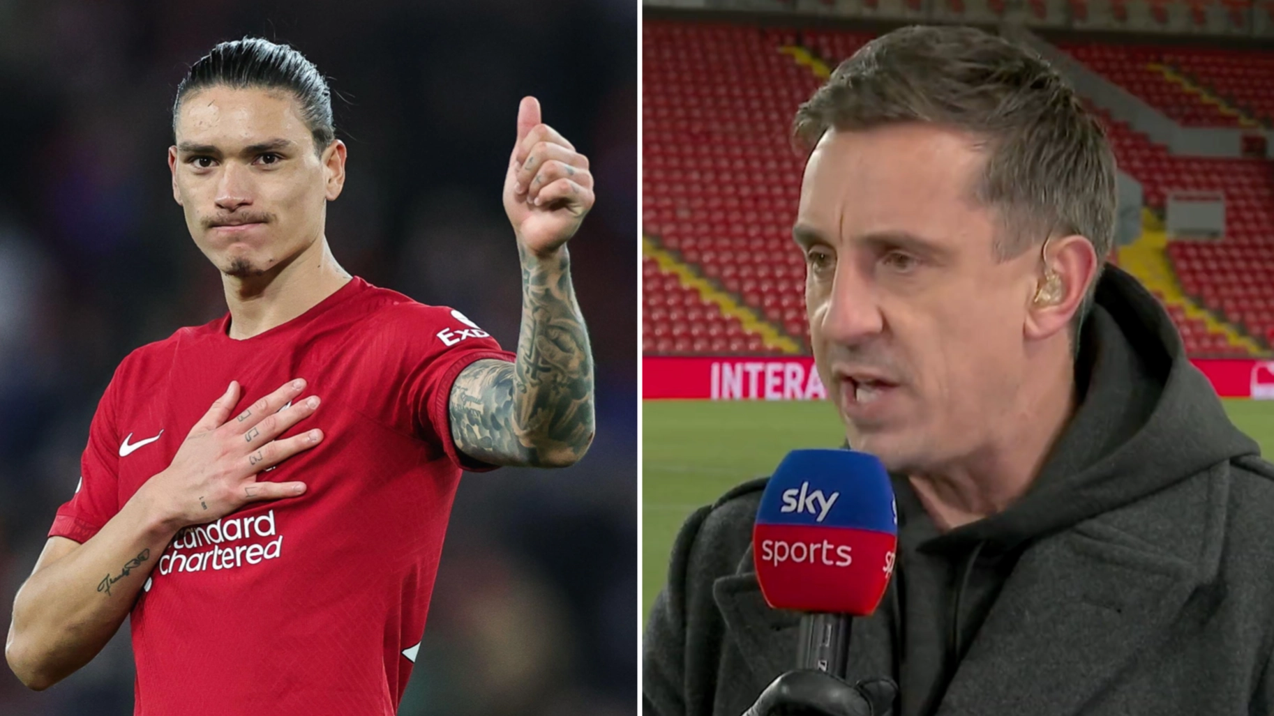 Gary Neville insists Liverpool striker Darwin Nunez will become ‘world class’