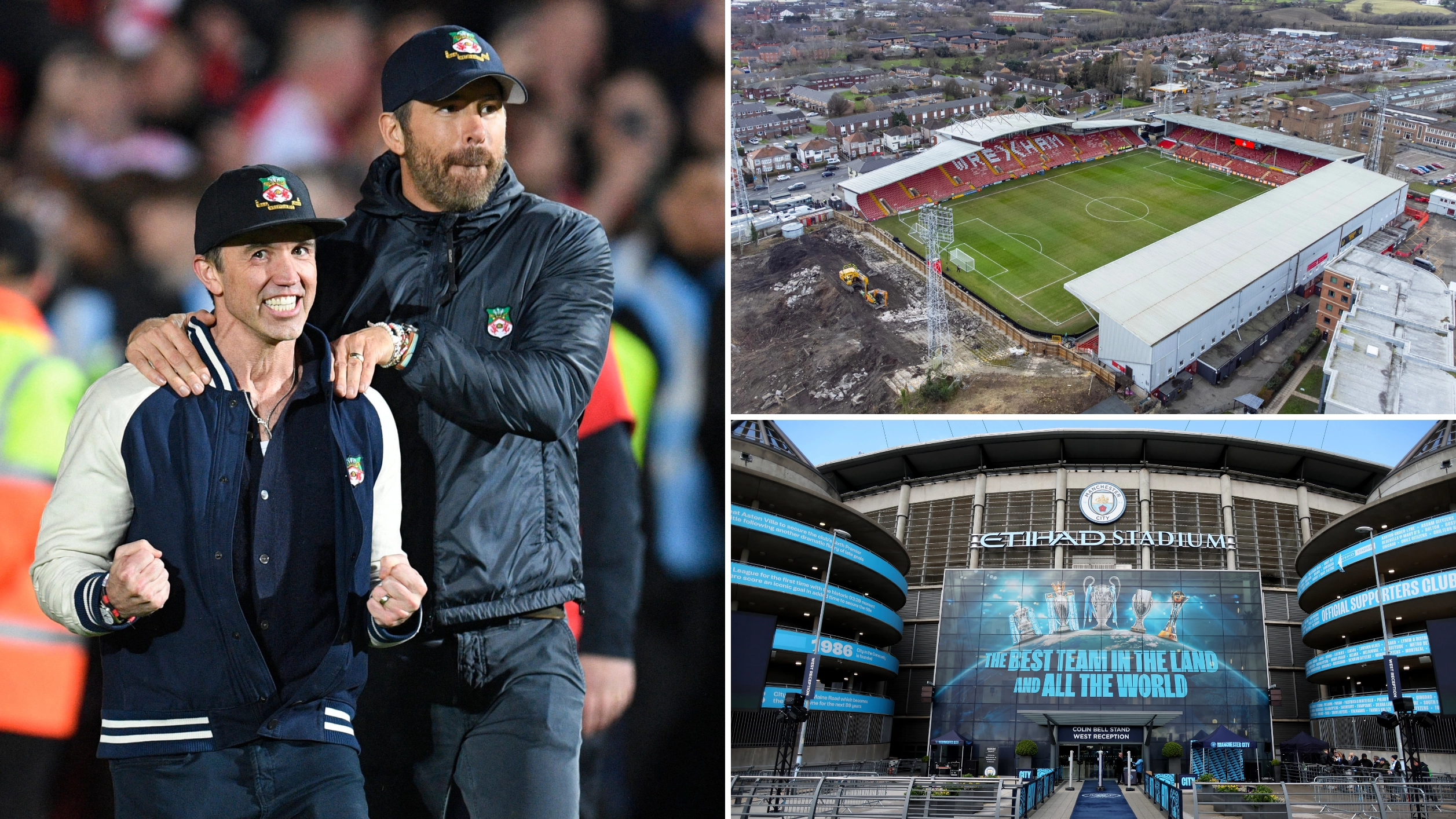 Ryan Reynolds and Rob McElhenney reveal incredible plan to make Wrexham's stadium bigger than the Etihad