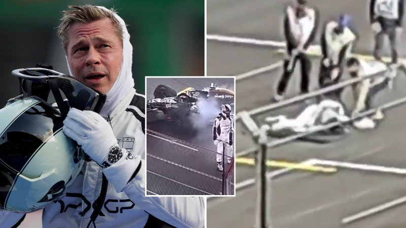 Fans debunk footage of Brad Pitt's 'collapse' at Las Vegas Grand Prix after spotting key detail
