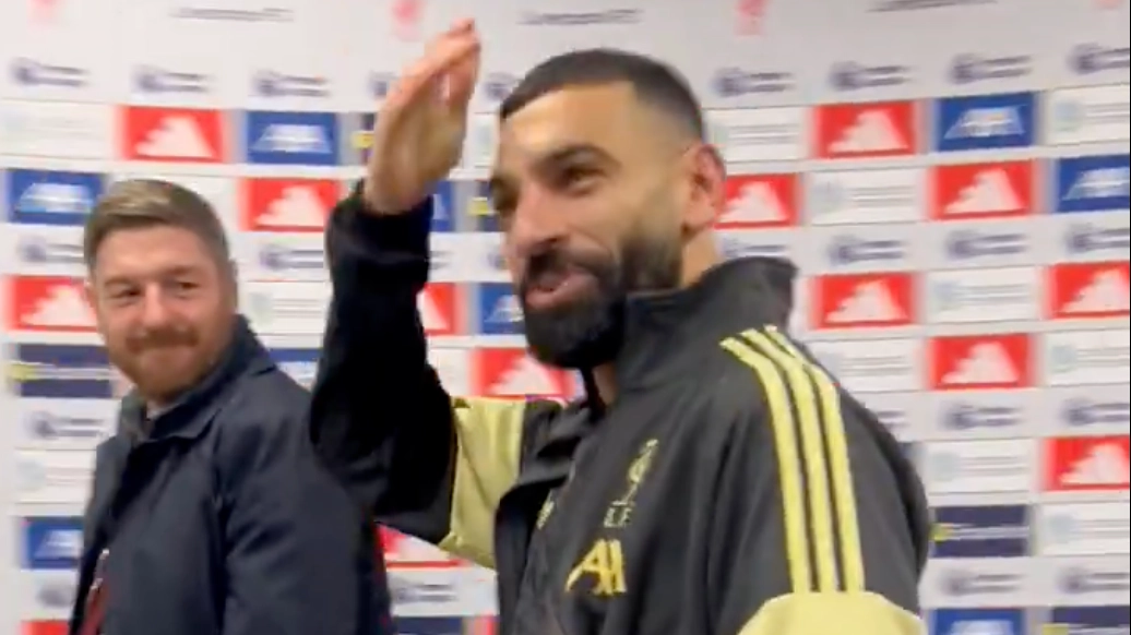 Mo Salah's Response as He Walked Through Anfield Mixed Zone is Going Viral