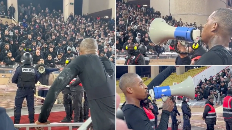 Presnel Kimpembe uses megaphone to confront 'upset' PSG ultras after defeat against Monaco