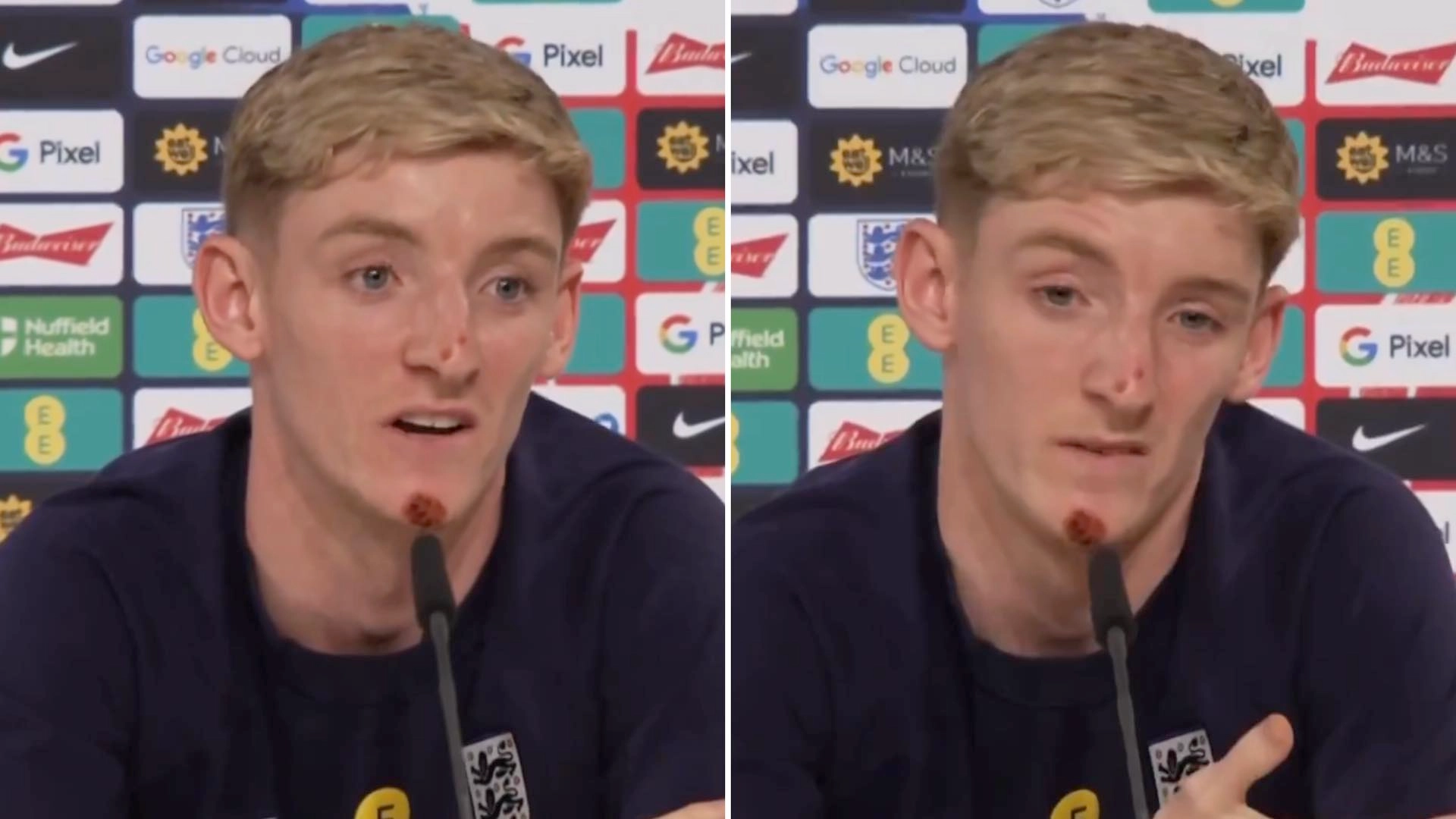 Anthony Gordon praised for showing the mentality 'no other England player has' during press conference