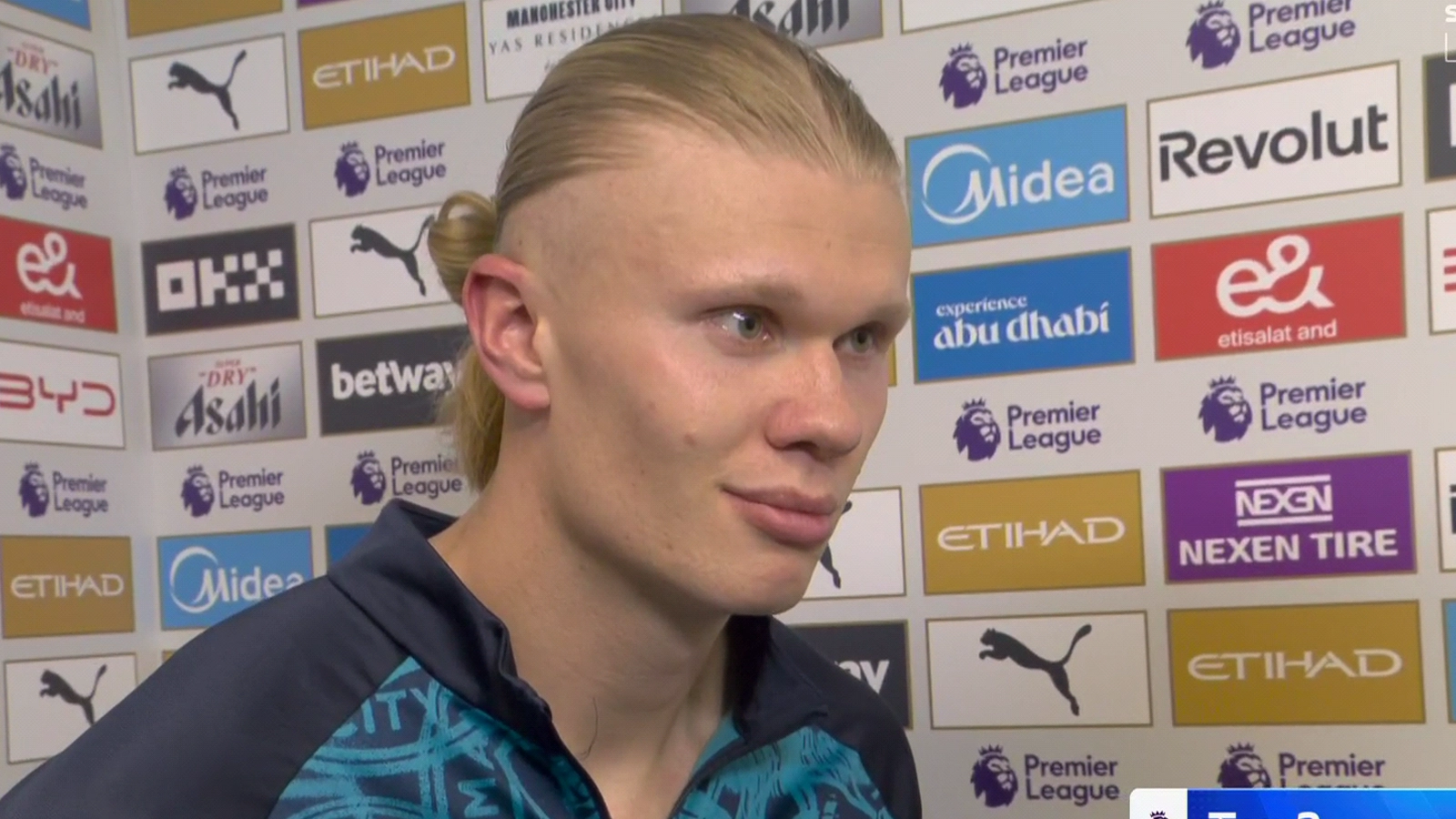 Sky Sports forced to mute Erling Haaland during post-match interview after Arsenal win