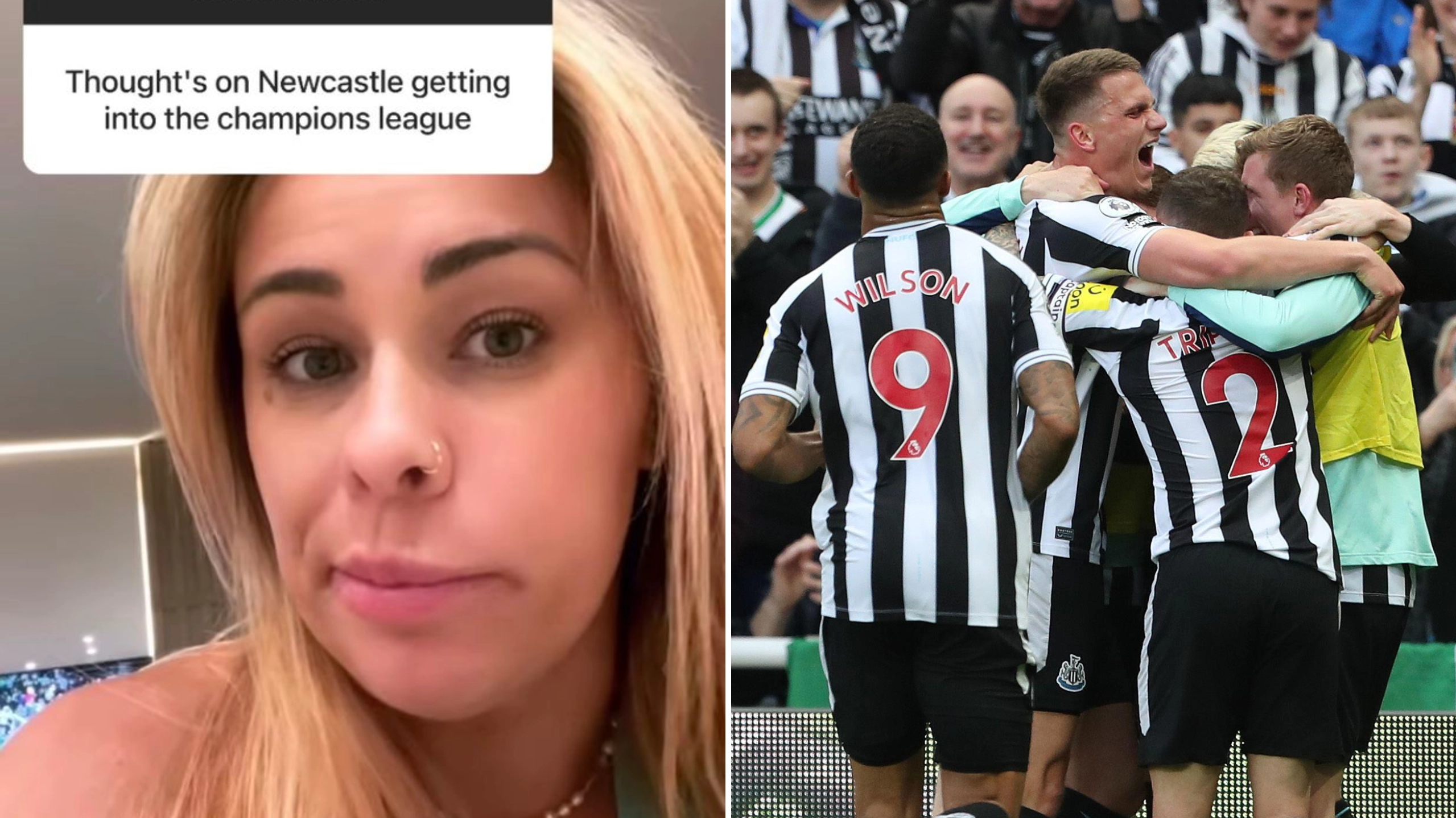 Paige VanZant asked about Newcastle securing Champions League football, she had a priceless reaction