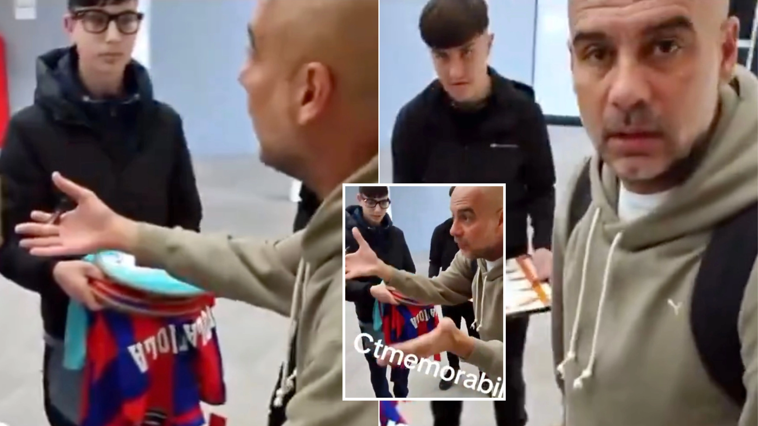 Pep Guardiola loses it with fans trying to get his autograph as footage of bizarre x-rated interaction emerges
