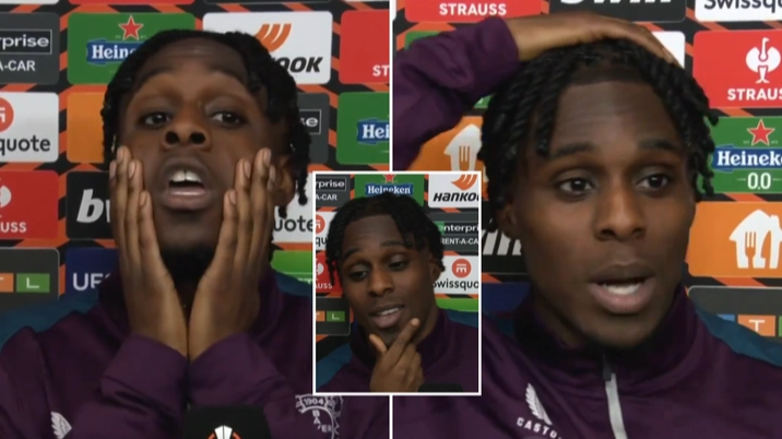 Jeremie Frimpong produced one of the best interviews of the season after Bayer Leverkusen's Europa League win
