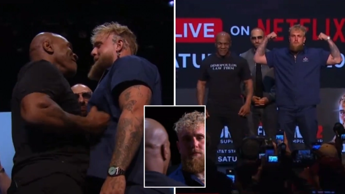 Footage of Mike Tyson and Jake Paul's first face off has fans thinking the fight is already done