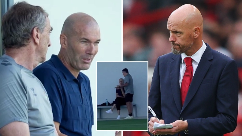 Zinedine Zidane spotted at club's training session as Erik ten Hag fights to save Man Utd job