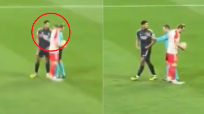 Harry Kane's reaction says it all after what Jude Bellingham did off camera before Bayern Munich penalty