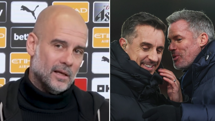 Pep Guardiola hits back at Jamie Carragher and Gary Neville over 'ridiculous' claim by Sky Sports pundits