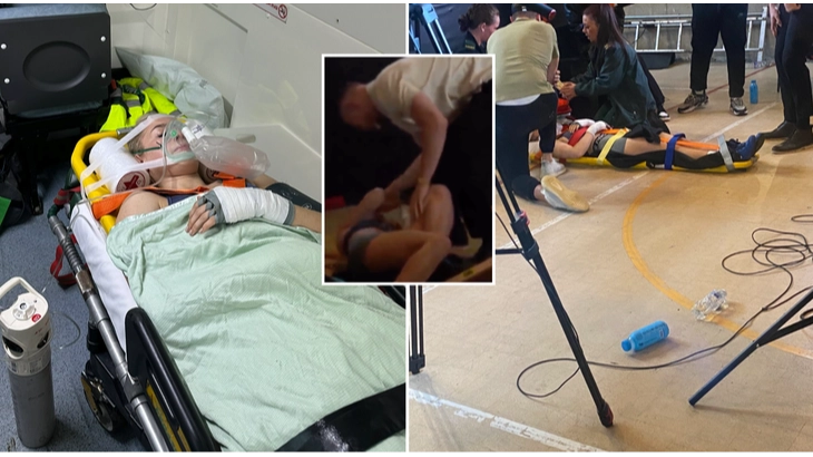 BREAKING: OnlyFans star Astrid Wett in ambulance after being WWE slammed through table