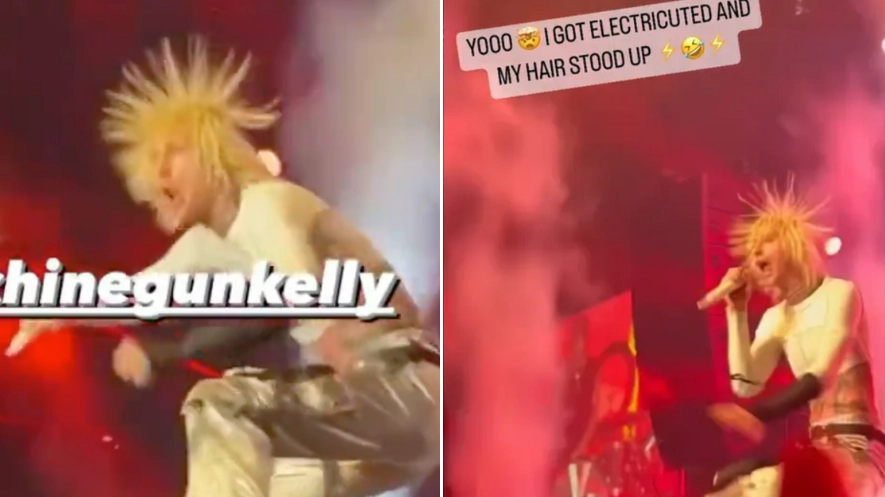 Machine Gun Kelly claims he was electrocuted during pre-Super Bowl set