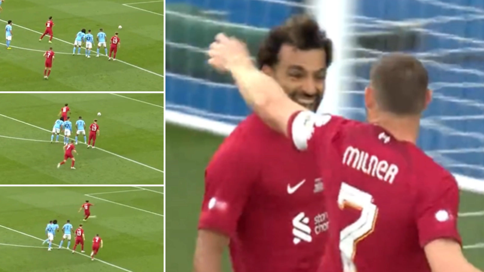 James Milner Mimics Mohamed Salah's Run Up So He Hits Edge Of The Box With Perfect Timing, It's Genius