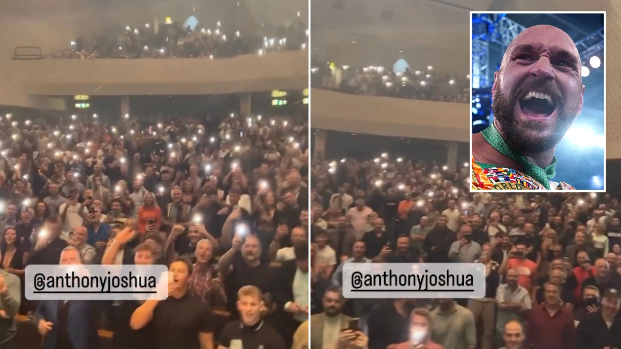 Tyson Fury gets hundreds of fans to direct chant at Anthony Joshua as December mega-fight hangs in the balance