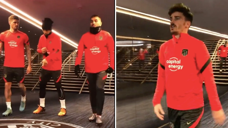 Three Atletico Madrid Players Respectfully Walked Around Manchester City's Badge, Antoine Griezmann Had No Chill