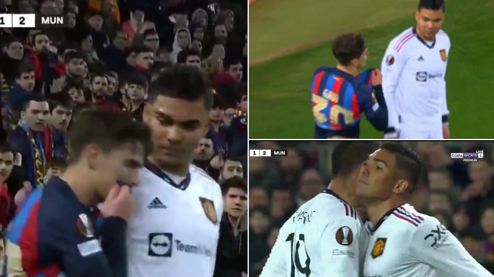 Fans are loving Casemiro owning Gavi in breathtaking Barca vs Man United clash