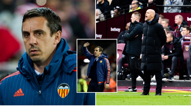 Gary Neville's record at Valencia has been compared to Erik ten Hag's 2023/24 campaign at Man Utd