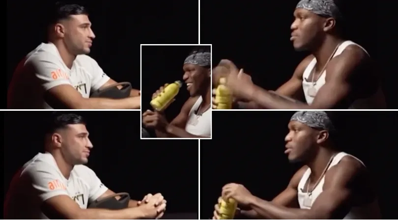 KSI tried to make Tommy Fury flinch during face-off but failed spectacularly