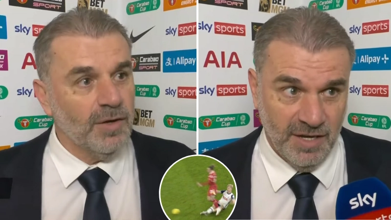Ange Postecoglou goes on extraordinary rant explaining why Lucas Bergvall should NOT have been sent off against Liverpool